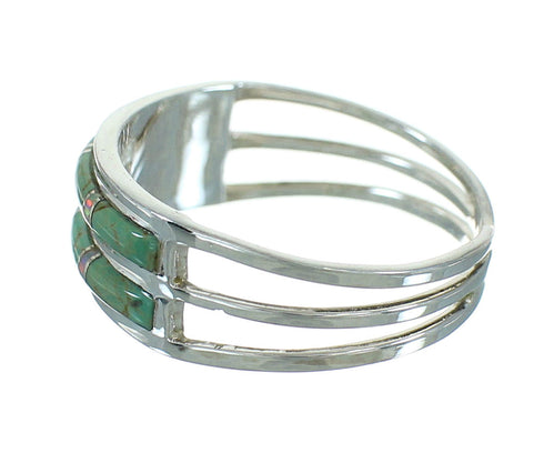Opal And Turquoise Inlay Jewelry Silver Ring Size 6-1/4 AX89991